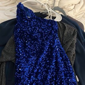 one shoulder body con dress